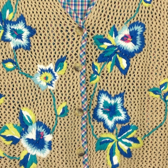 Vintage Grannycore Embroidered Mesh Crochet Vest - Picture 5 of 16